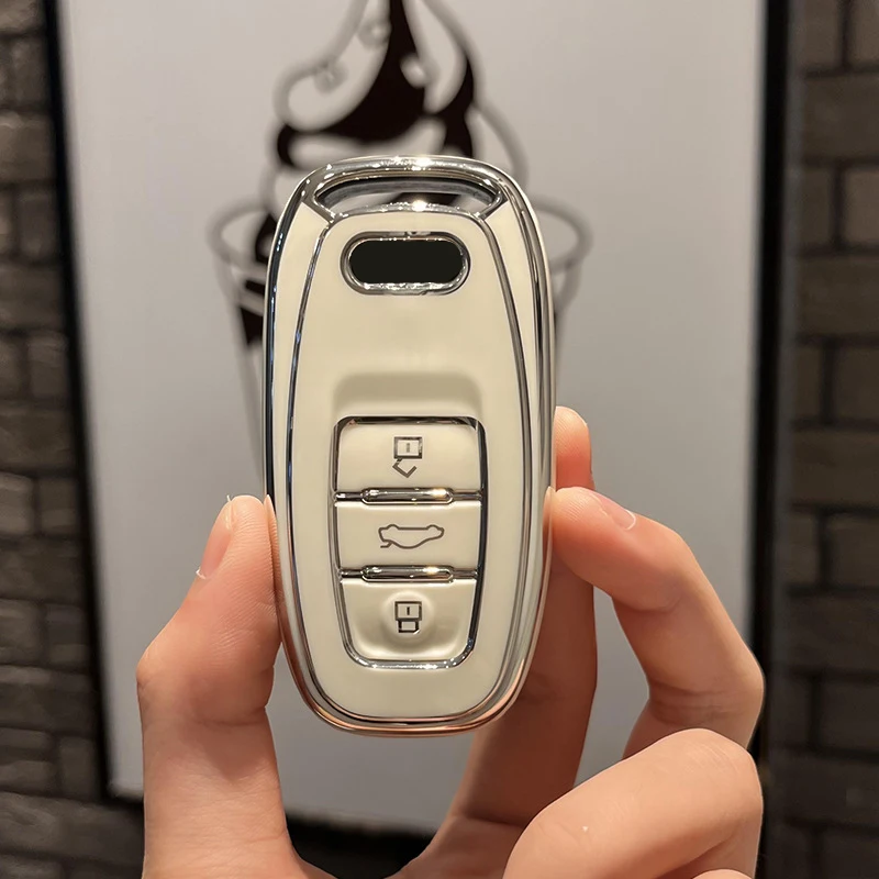 TPU Car Remote Key Case Cover Shell for Audi A5 A6 C7 A7 A8 Q3 Q5 Q7 S4 S6 S7 S8 R8 TT A1 A3 8V A4 B8 B9 Holder Accessories view 2