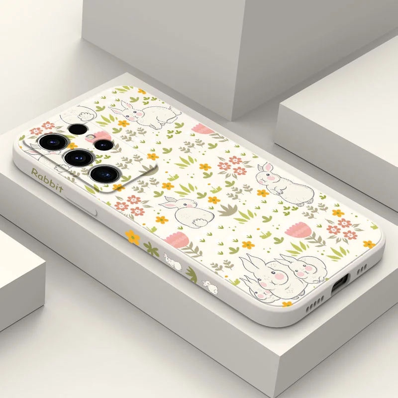 

Rabbits Playing Phone Case For Samsung Galaxy S24 S23 S22 S21 S20 S10 S10E S9 Ultra Plus FE Note 20 Ultra 10 9 Plus Cover