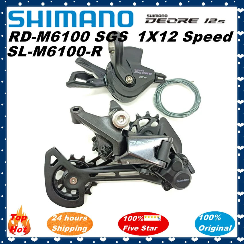 SHIMANO DEORE M6100 12 speed Groupset Shifter SL-M6100-R Rear Derailleur RD-M6100-SGS Original parts for MTB bike