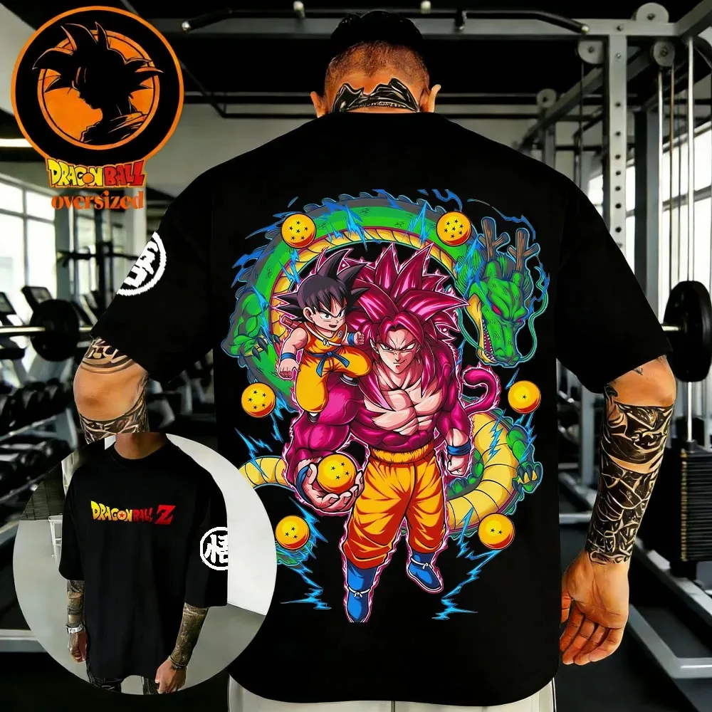

Летняя футболка унисекс с принтом Dragon Ball, высококачественная хлопковая мужская футболка оверсайз для фитнеса, детская повседневная футболка с коротким рукавом