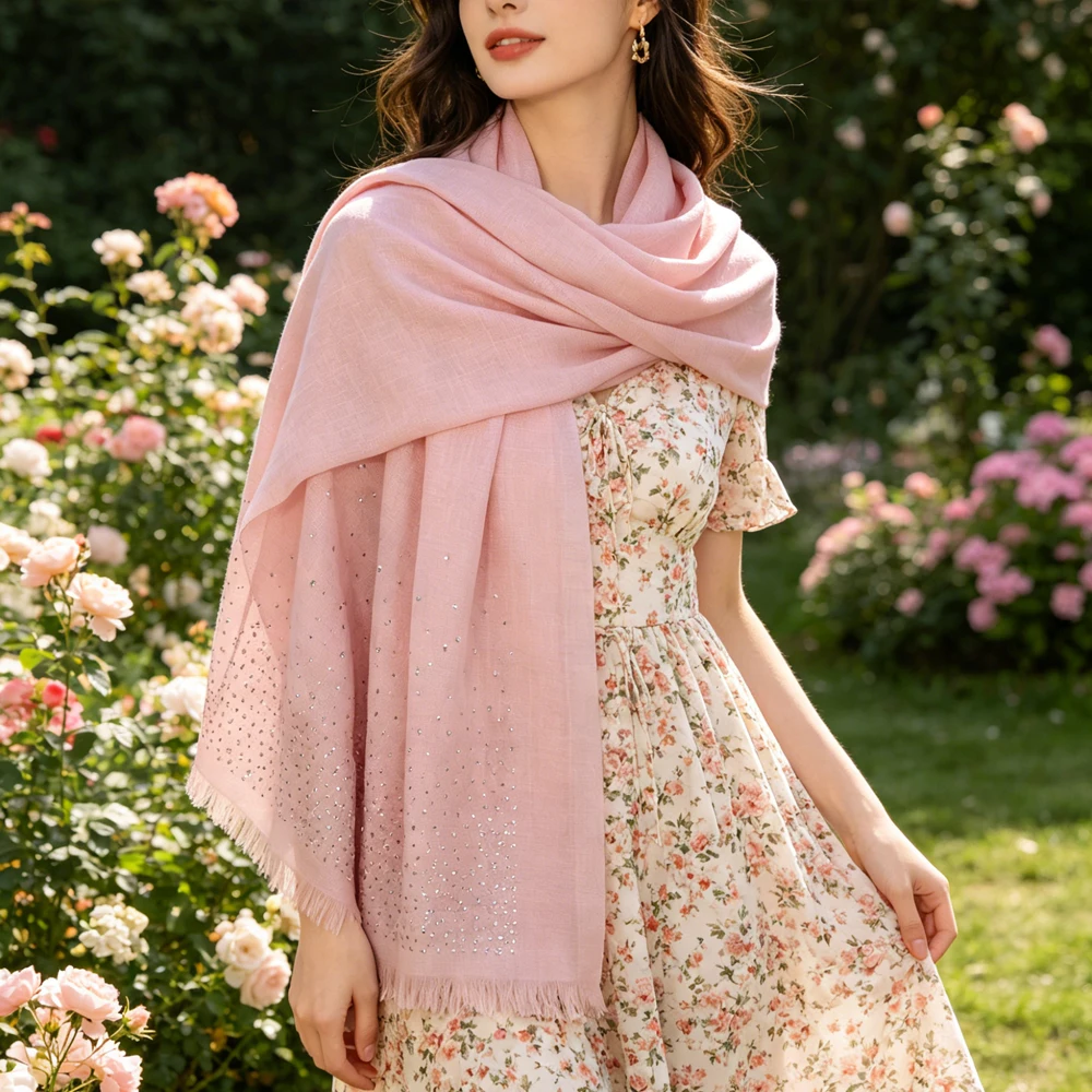 

Tassel Rhinestone Long Scarf Women Muslim Hijab Fringed Shawl Wrap Turban Stole Bandanas Headband Bufanda Foulard Turbante Mujer