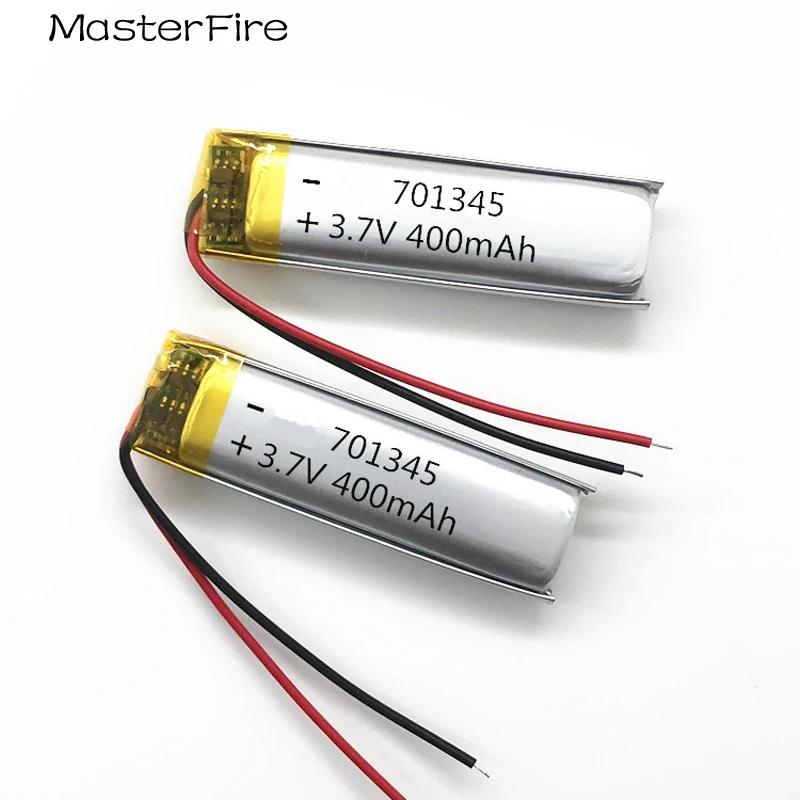 10pcs/lot 3.7V 400mah Rechargeable Lithium Polymer Battery 701345 for Bluetooth Headset Voice Recorder Pen Smart Watch Batteries