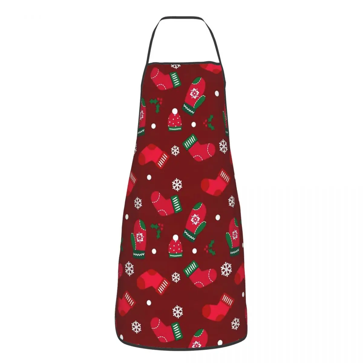 Rote Festliche Weihnachts-Weihnachtsmann-Schürze, Kochschürze, Wasserdichte Küchenschürze für Frauen und Männer, Gartenarbeit