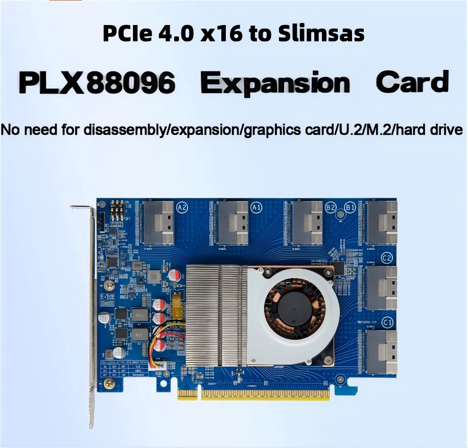 PLX88096 Non Split Expansion Card PCIe 4.0X16 Expansion External Graphics and Hard Disk 8654 Interface