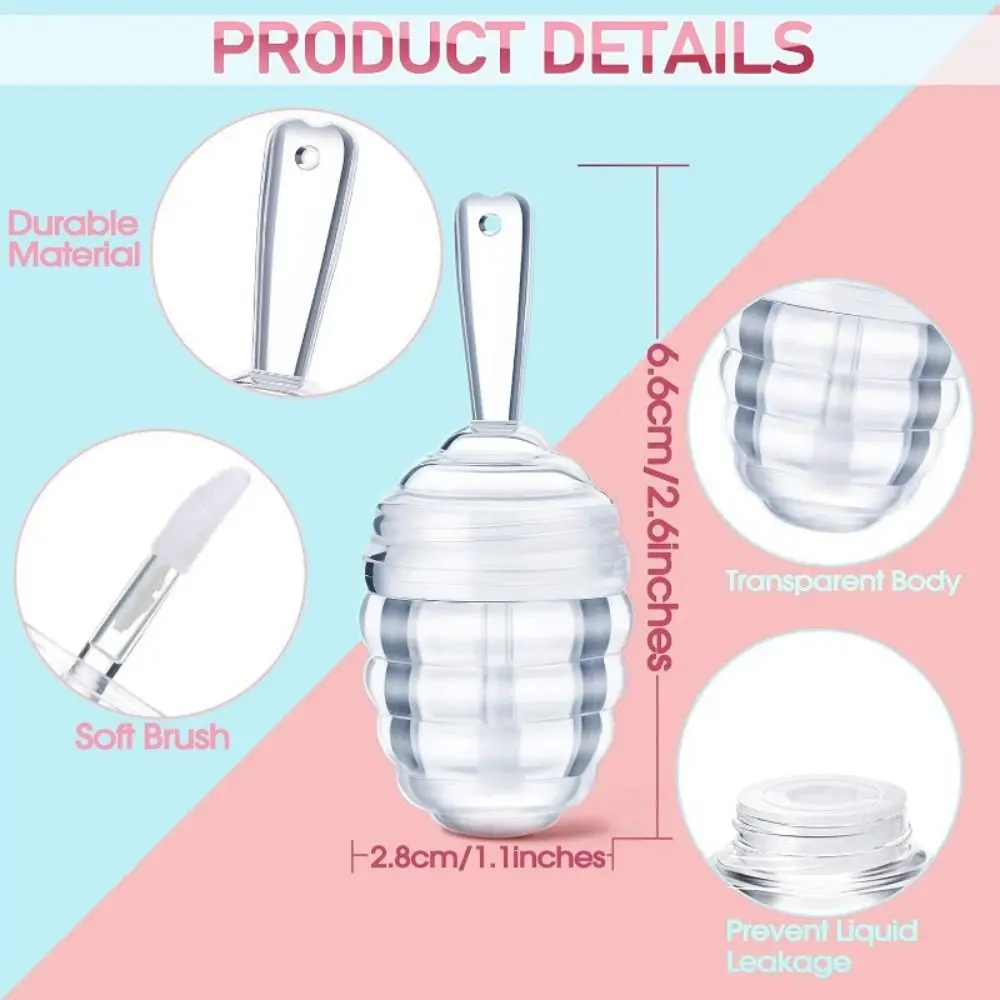 Honeycomb Shape Honeycomb Lip Gloss Empty Tube Durable Plastic Cute Empty Lip Gloss Bottle DIY Empty Honey Pots Travel