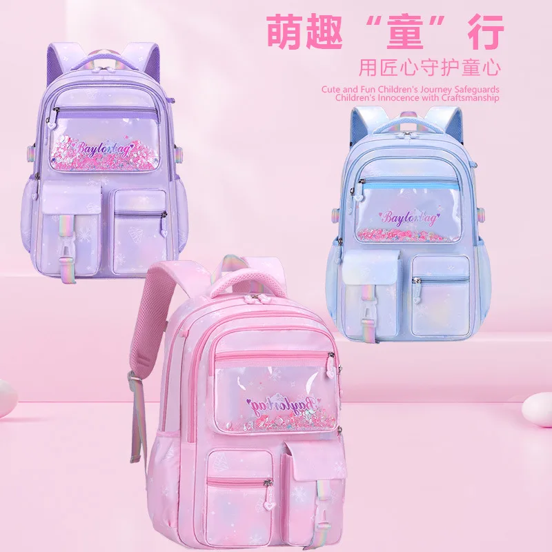 Waterproof New Lightweight Backpack For Primary School Girls And Children Large Capacity Spinal Protection Backpack For Girls