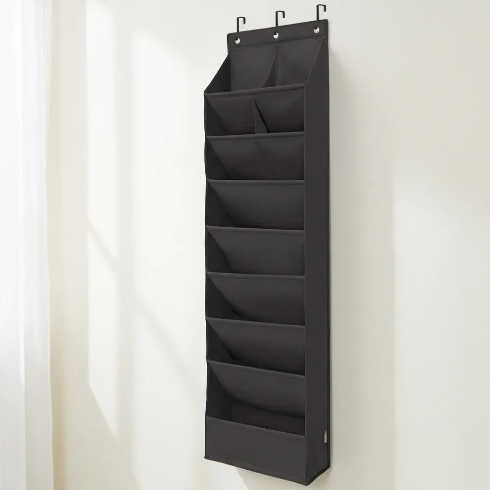 

Сверхмощный органайзер для обуви над дверью с 10 глубокими карманами — компактное хранилище для общежития, шкафа и узких дверей (2 шт.)