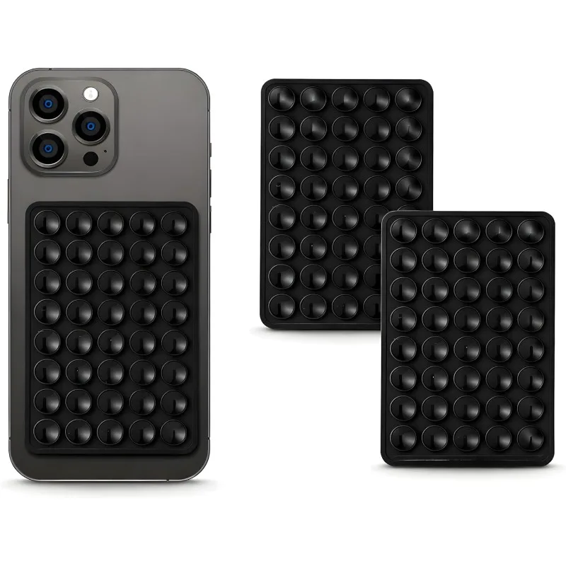 Soporte de succión de silicona de doble cara – 40 ventosas por lado, agarre fuerte para iPhone, Galaxy, Pixel, Android – Manos libres para selfies