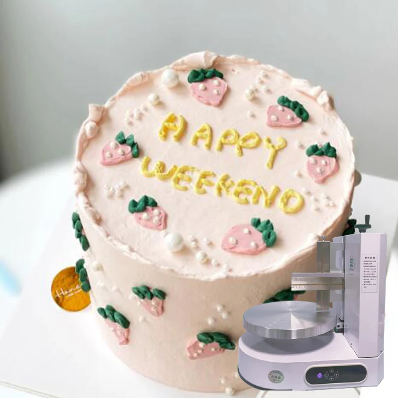 Birthday Cake Smearing Machine Household Small Automatic Smear Cream Plastering Machine Cake Shop Flat Baking Equipment