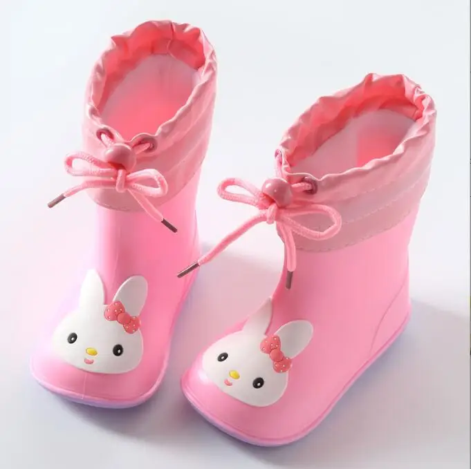 All Season Children Rain Boots Detachable Keep Warm Liner Cartoon Animal Boy Girl Waterproof Children Shoes