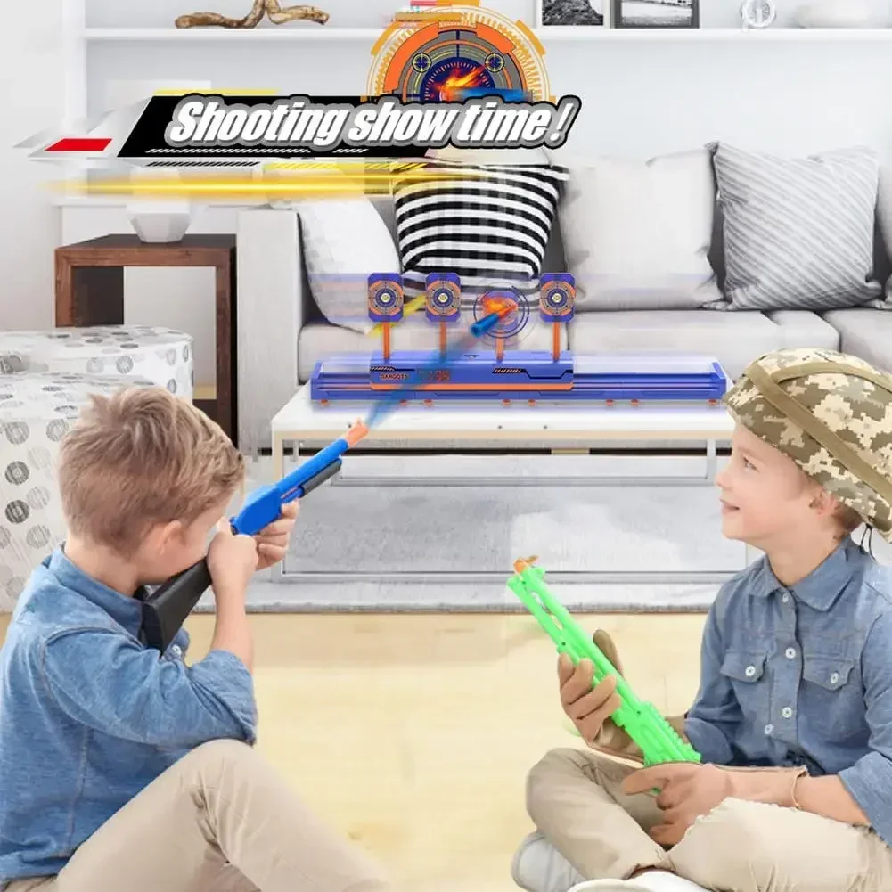 Alvos Nerfs pistolas reinicio automático tiro eléctrico accesorios de objetivo niños sonido luz juego de disparos juguetes puntuación de alta precisión