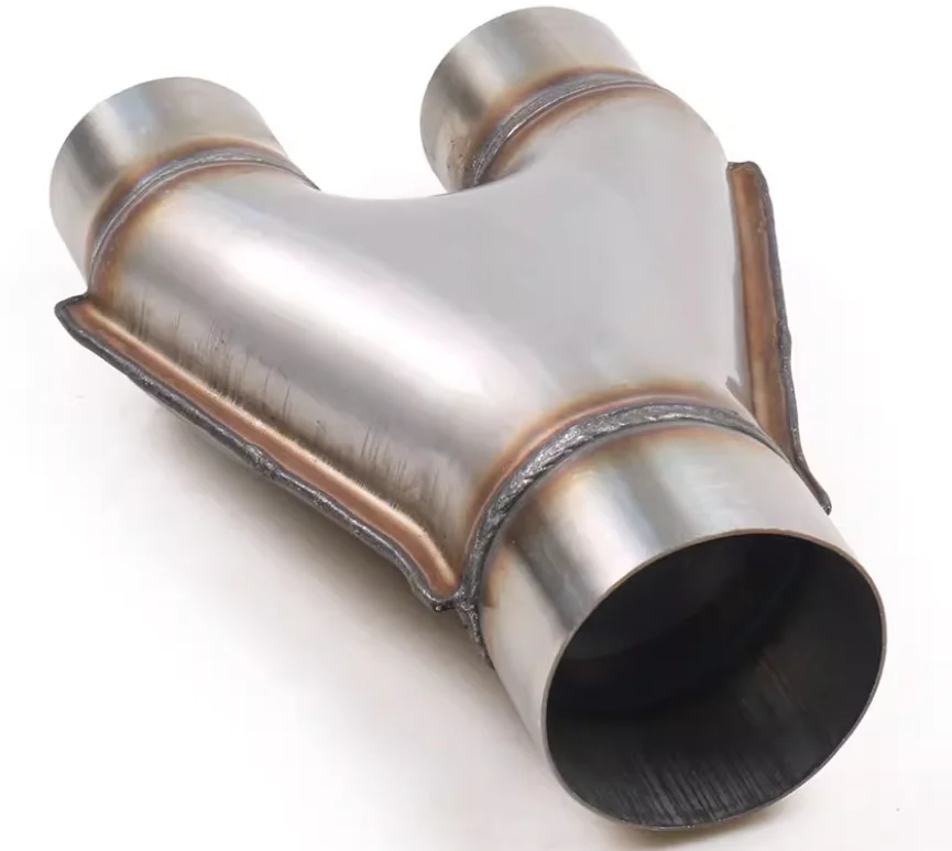 2 2.25 2.5 2.75inch 3inch Stainless Steel Exhaust Y-Tube Adapter 3Way Tube