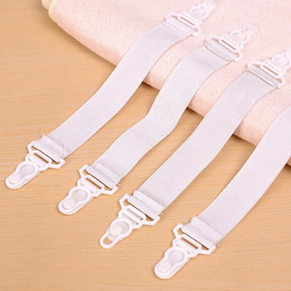 4 Pcs Bed Sheet Mattress Cover Blankets Home Grippers Clip Holder Fasteners Clip Adjustable Triangle Elastic Suspenders Strap