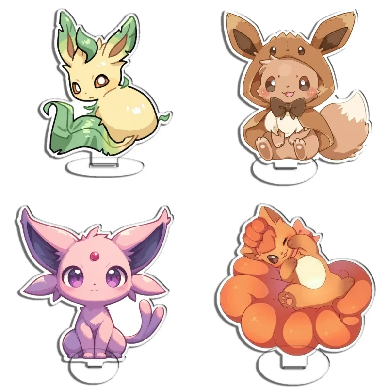 Panneau sur pied pour fans de jeux d'anime Pokémon Espeon Umbreon Flareon Sylveon, cadeaux, décoration de bureau en acrylique recyclé, jouet ornemental