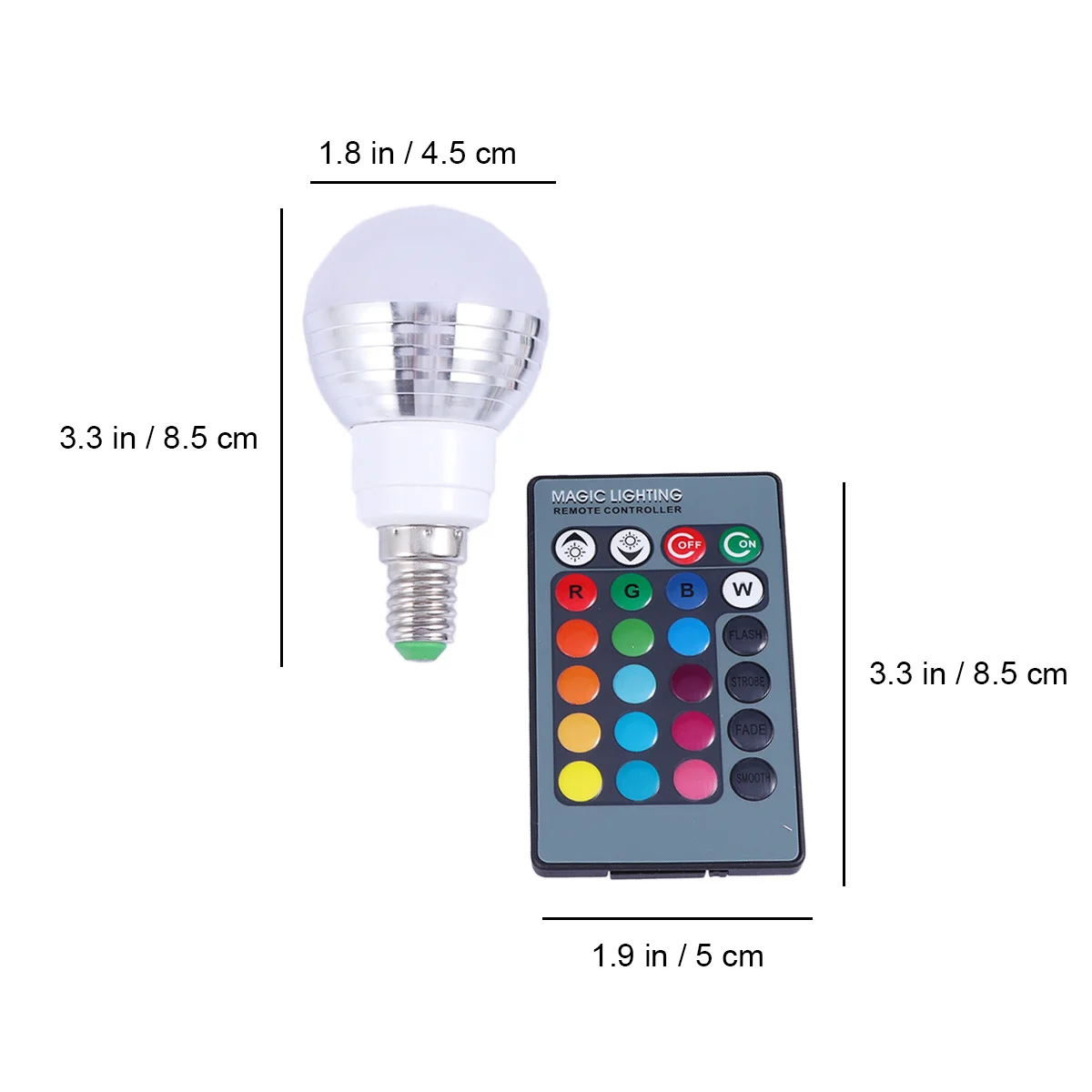 

Rgb Led Bulb E14 3W Color Changing Light Remote Control Adjustable Brightness For Living Room Bedroom Kitchen Den Led