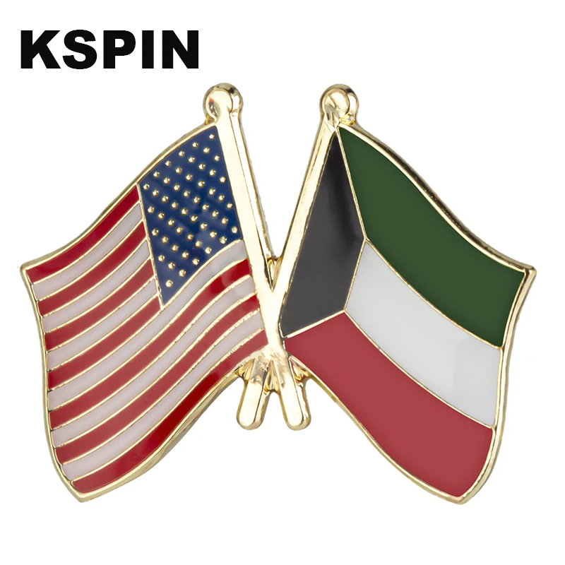 5pcs a lot Kuwait Flag Badge Brooch Natinal Lapel Pins Flag Lapel Pins Country Flag Badge