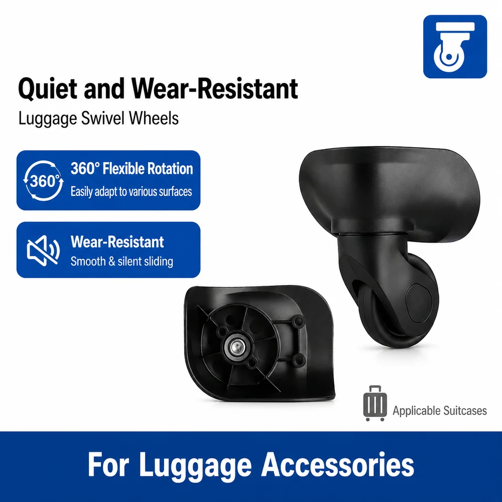 Universal Luggage Wheels For Samsonite Hongsheng A-26 360° Swivel Caster Bracket Wear-Resistant Replacement Suitcase Roller Part