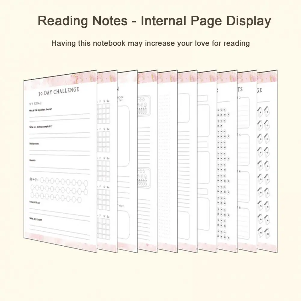 Journal de lecture pour inspirer de livres, format A5, lecture de piste, arrêt de l'écriture, invite WagReading Notes Journal