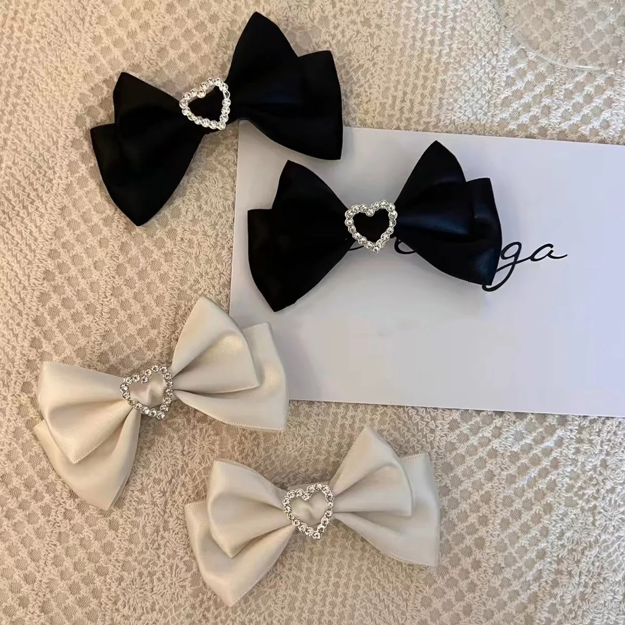 

Sweet Shiny Rhinestone Hairpins Love Barrettes Bowknot Hairpins Kids Ponytail Solid Color Headwear Children Hair Accessories