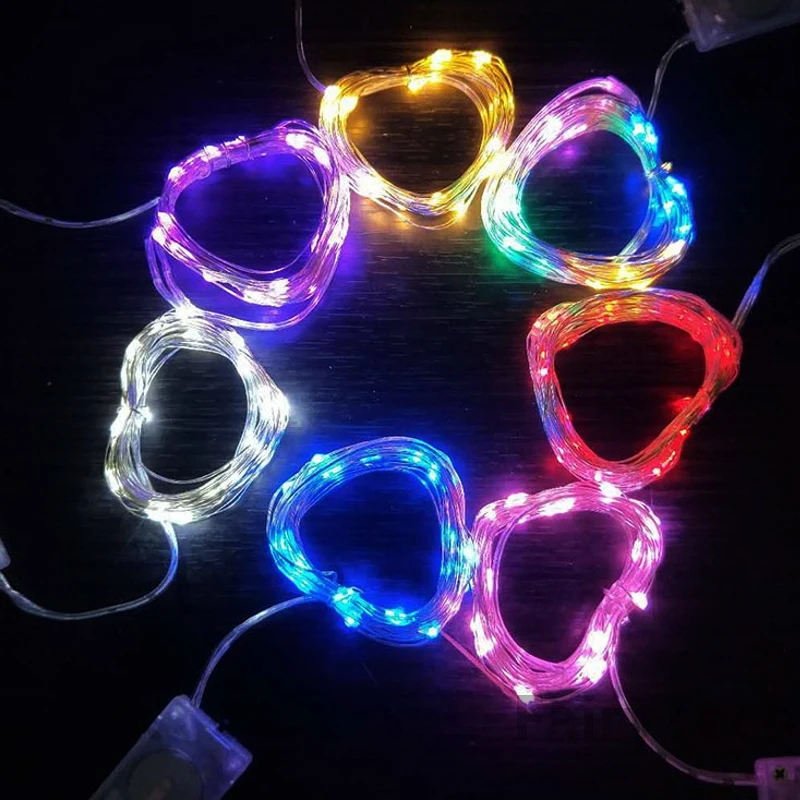 10pcs Led Fairy Lights Battery String Lights Firefly Starry Moon StarLights for DIY Wedding Party Bedroom Patio Christmas