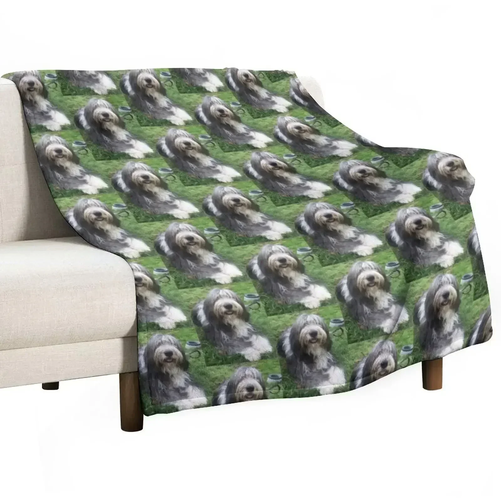 Bearded Collie - Happy Chappy Beardie Throw Blanket Giant Sofa Kid'S Decorative Beds Decorative Throw Blankets