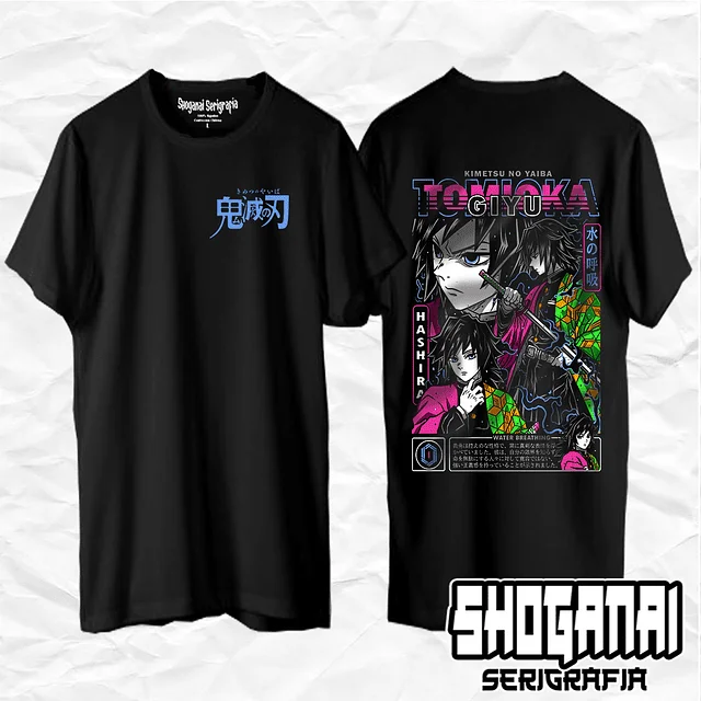 Giyu Tomioka - Kimetsu No Yaiba Demon Slayer Unisex Anime T-Shirt 100% Cotton Manga Tee