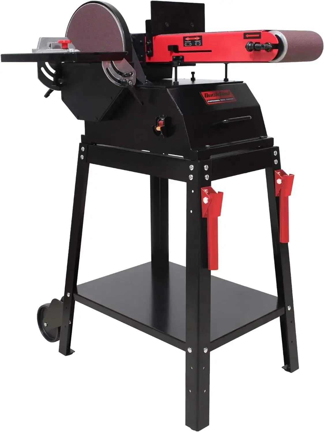 For  BUCKTOOL Powerful 1.5 HP Bench Belt Sander for Wood Working 6 in. x 48 in. Belt and 10 in. Disc Sander with Movable