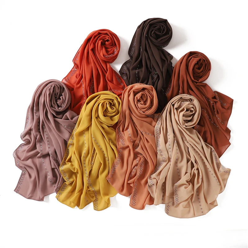 

Женский однотонный шифоновый шарф большого размера, серебряный хиджаб, женский шарф высокого качества, мусульманская повязка на голову, исламский тюрбан