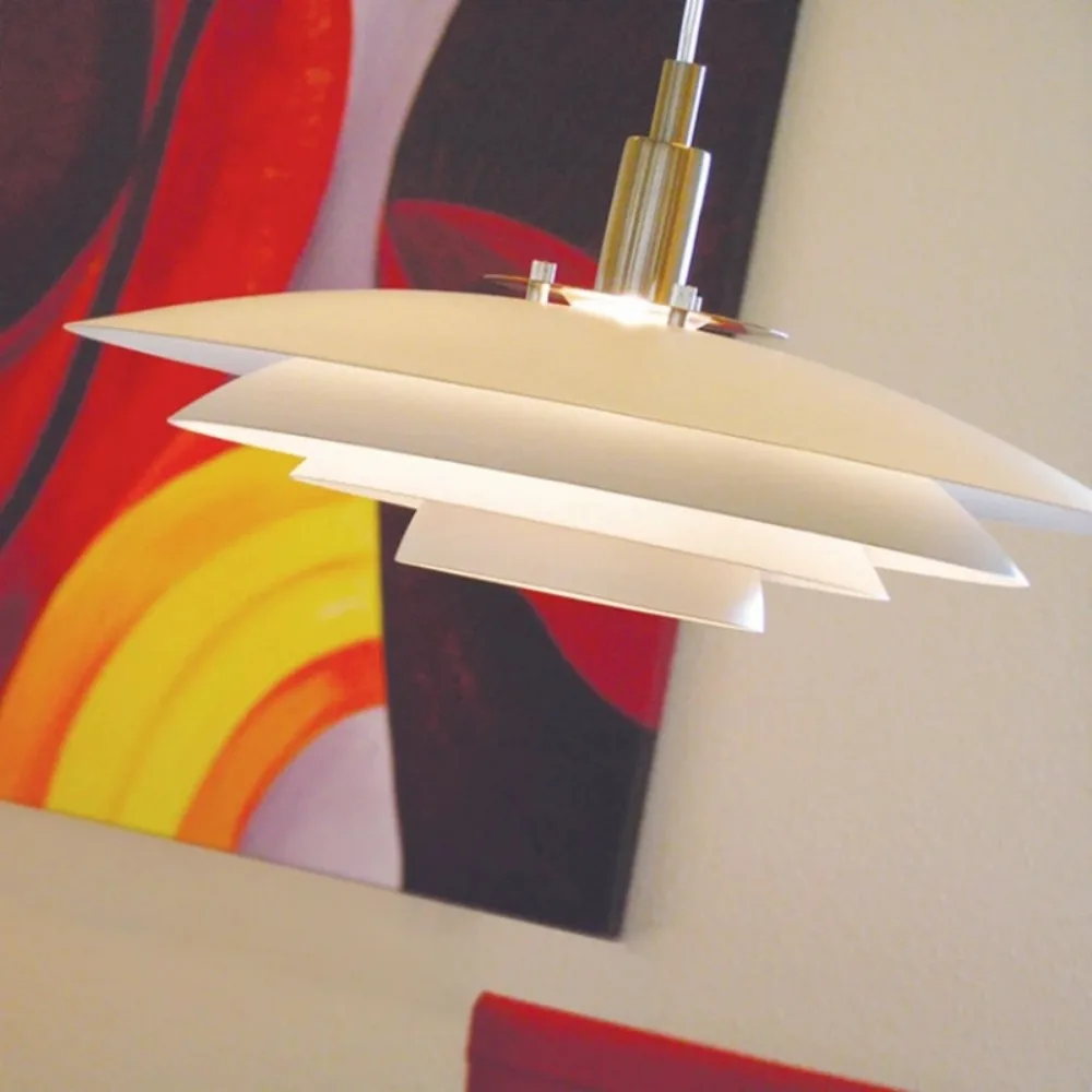 Mid Century Pendant Light Creative Gradient White Red UFO Adjustable  Fixture Dining Room Kitchen Chandeliers