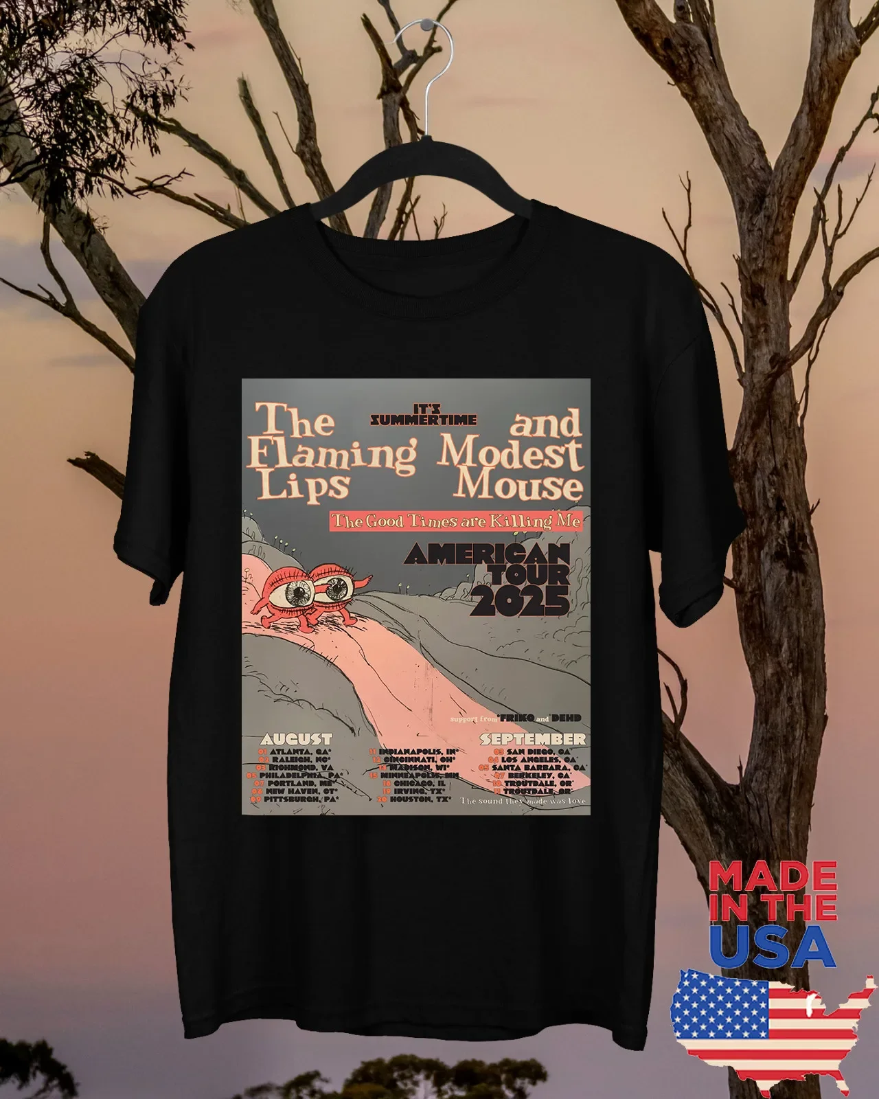 Modest Mouse The Flaming Lips American Tour Summer 2025 Tee Shirt S-5XL