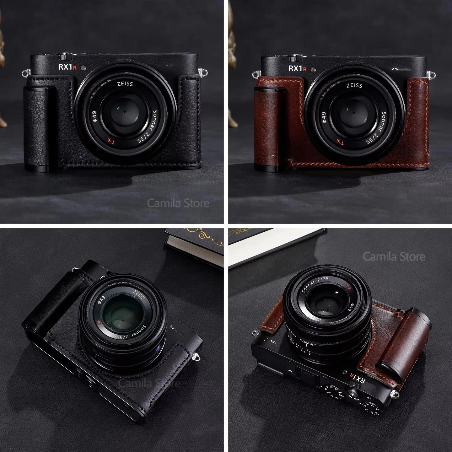 handwork Photo Camera Genuine leather cowhide Bag Body BOX Case For Sony RX1RM3 RX1R3 RX1R III hand grip Protective sleeve base