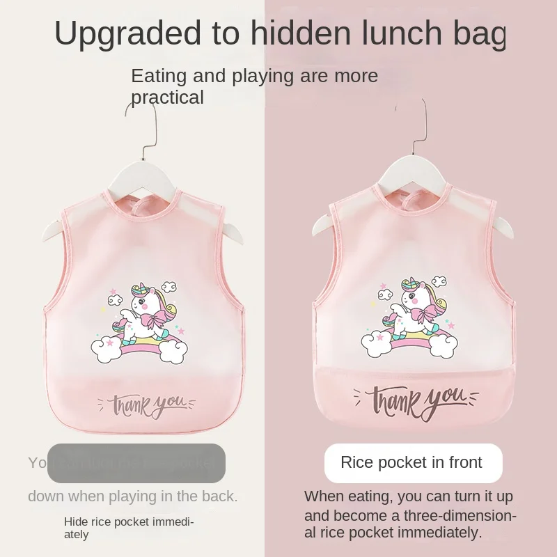 Baby Cover-up Children\'s Food Bib Waterproof and Dirty Summer Thin Sleeveless Bib for Men and Women Babies