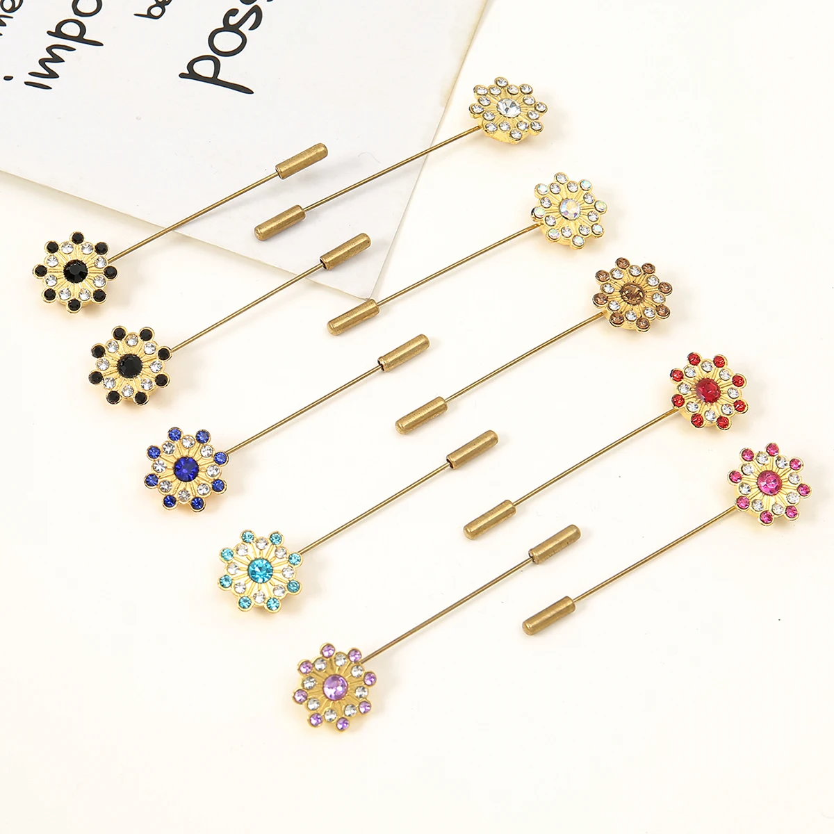 New Snowflake Three Layer Flower Pin For Women Metal Anti-glare Lapel Pin Fixed Clothes Pins Sweater Coat Clothing Accessories ﻿