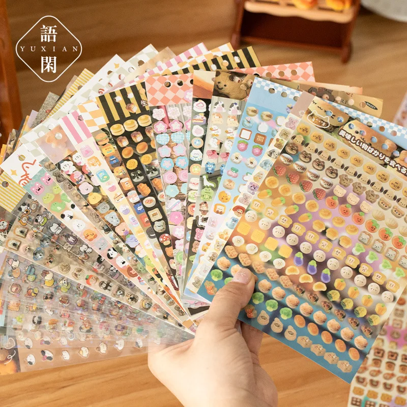 18 แผ่นน่ารักการ์ตูนมินิสติกเกอร์ Scrapbooking DIY สติกเกอร์ตกแต่งสําหรับ Photo Card ตกแต่ง Collage วัสดุ