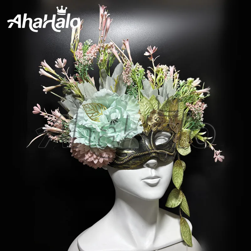 Masquerade Mask for Women Colorful Flower Masks Half-Face Mask Ball Party Mardi Gras for Women Cosplay Party Face Accessory