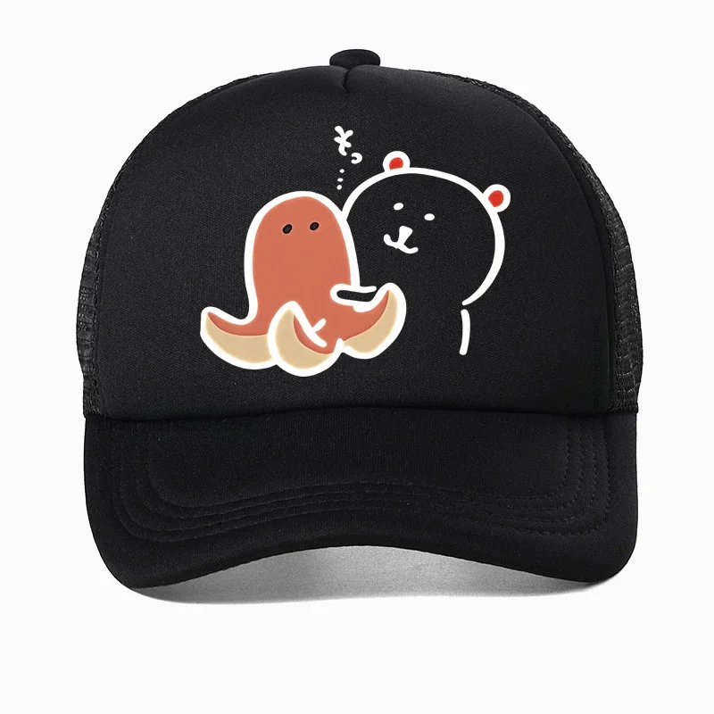 

Joke Bear Print Graphic baseball cap for Women Summer Vintage Street Casual Style hats fashion adjustable mesh snapback hat
