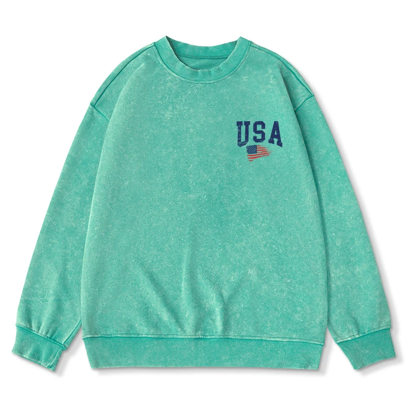 Usa Fluttering National Flag Men Washed Hoodies Harajuku Comfy Hoody Fashion Sweatshirt Warm Vintage Male Streetwear New Product