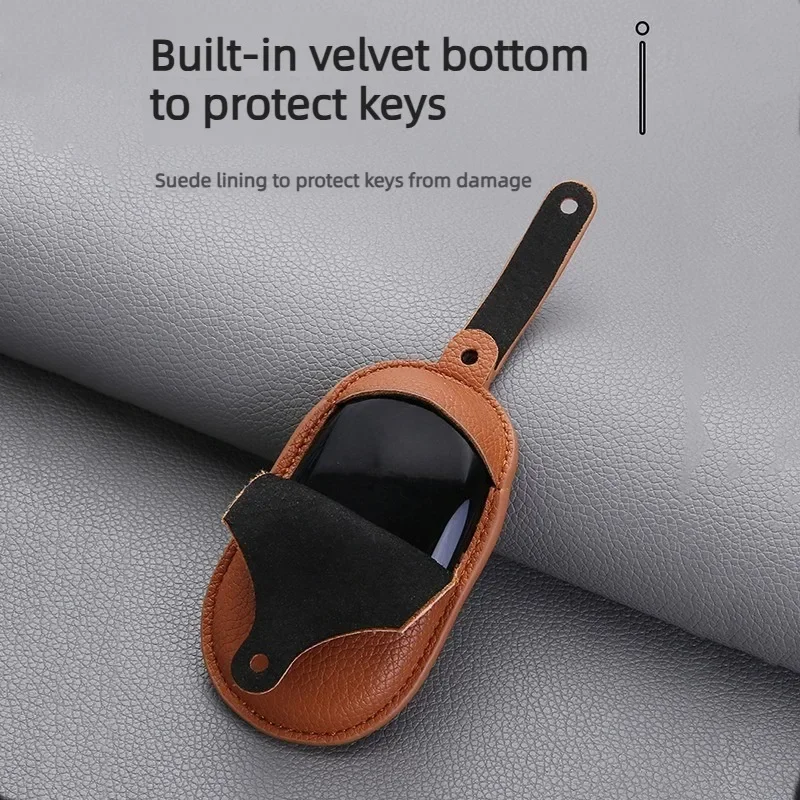 Leather key case for Geely EX2 - front view