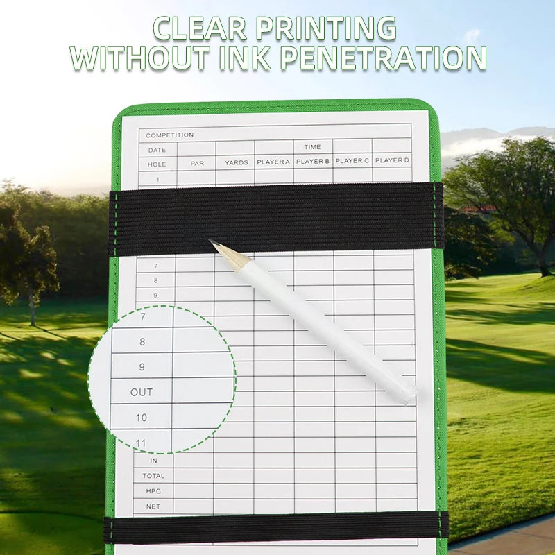 Golf Scorecard Holder with Golf Stat Tracker Sheet Premium Leather Golf Scorecard Book Golf Yardage Book Cover Gifts for Golfers