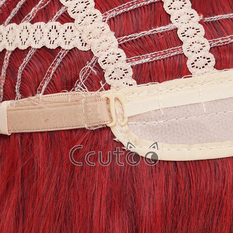 Trucizna bluszcz Cosplay peruki 70cm ciemno czerwony dลugie faliste ลผaroodporne syntetyczne wลosy peruka + czapka z perukฤ