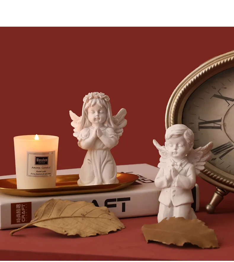 

Angels Praying Sculpture And Statue Garden Christian Angel Figurine Ornaments For Home Decoration Table Party Decor