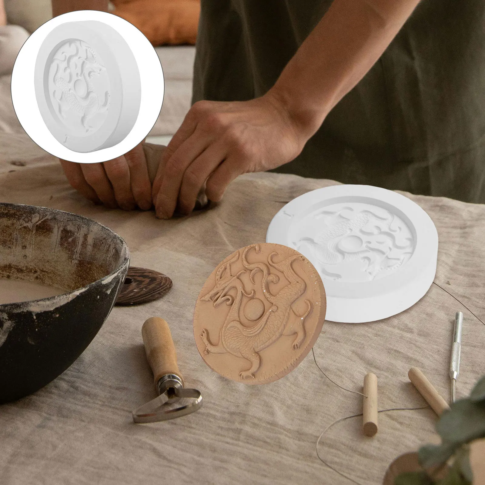 

Ceramic Pottery Mold Casting Craft Clay Molds Animal Shaped Gypsum Dragon Printing for