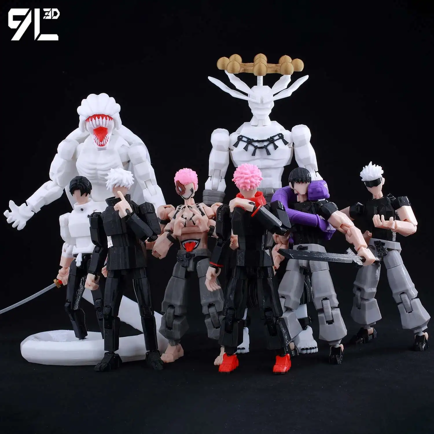 9L3D Dummy13 JJK Okkotsu & Rika 3D Action Figures with Katana 