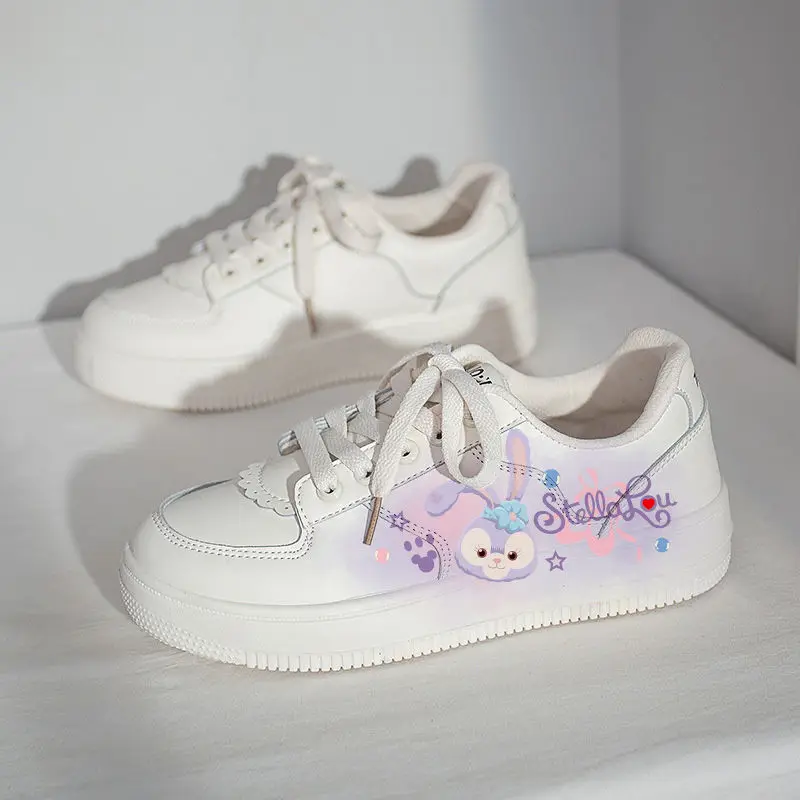 New StellaLou series graffiti sneakers cartoon kawaii Disney creative students new cute casual versatile white shoes wholesale