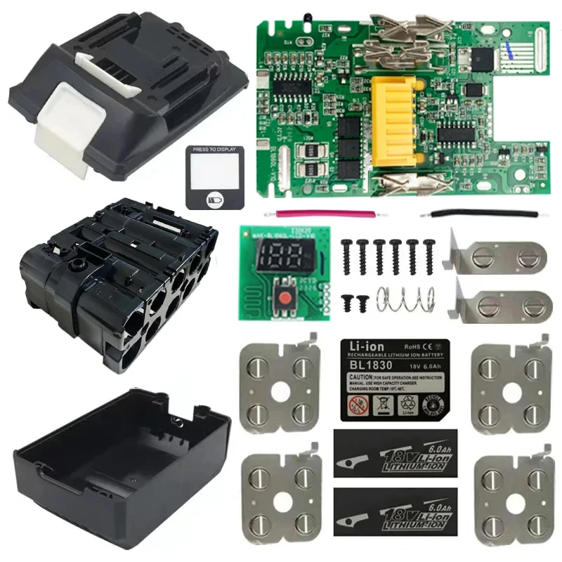 BL1830 Li-ion Battery Case Charging Protection Circuit Board PCB LED Digital Indicator Box For Makita 18V 6.0Ah Housings Shell