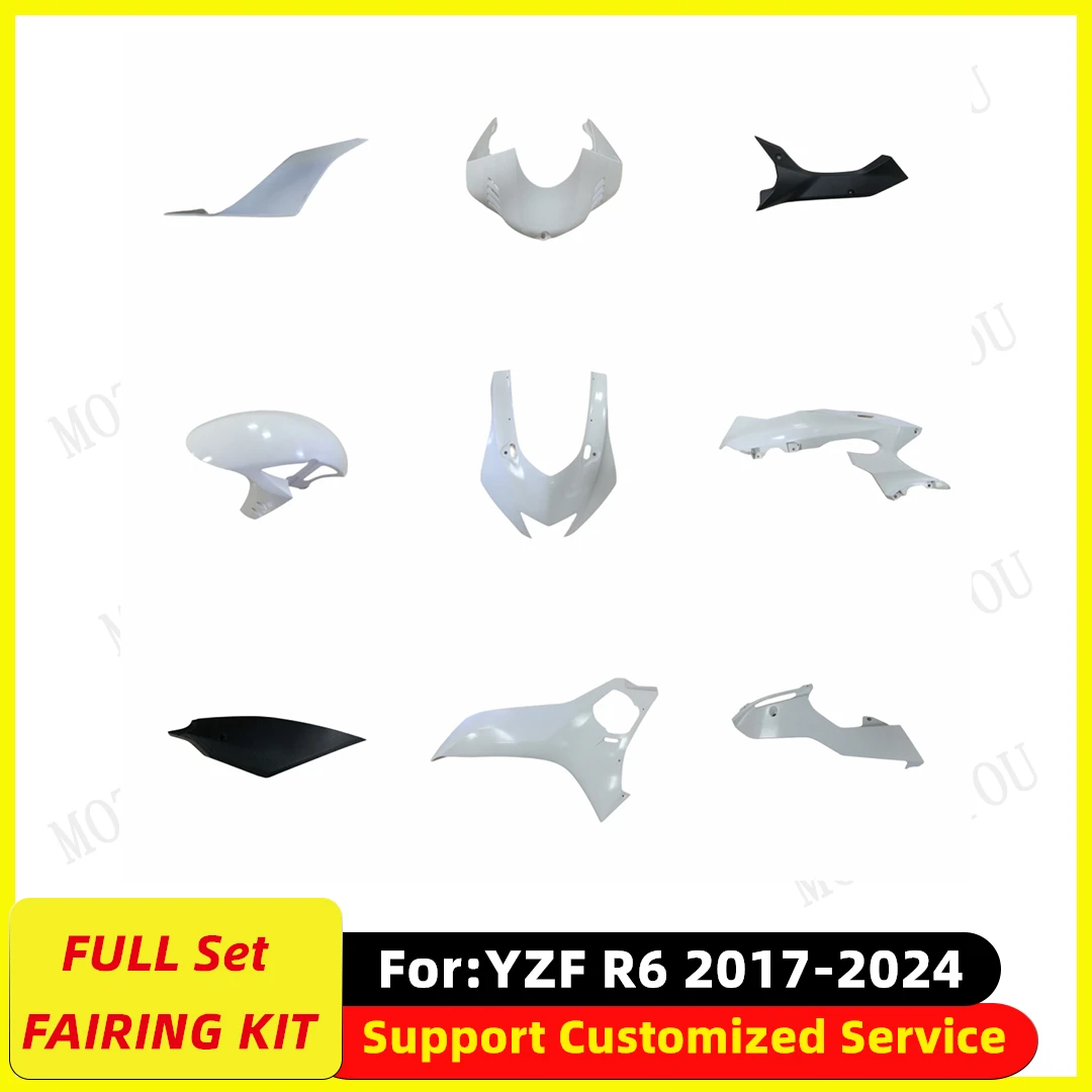 

Fairing Kit Fit For Yamaha YZF R6 2017 2018 2019 - 2024 Full Set Motorcycle Fairings Unpainted Bodywork Kits New ABS Plastic