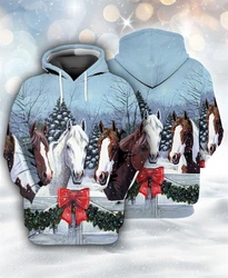 Funny Animal Horse 3D Printed Hoodies Men And Women Casual Sweaters Pullover Fashion Cow Graphic Long Sleeve Loose Sweatshirts