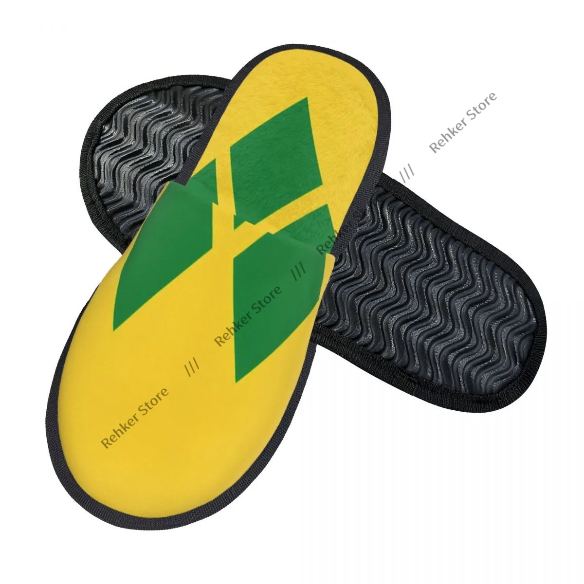 Home Slippers Indoor Bedroom Slipper Flag Of Saint Vincent And The Grenadines Flip Flops Autumn Winter Furry Plush Shoes