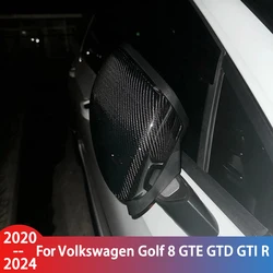 Side View Mirror Carbon Fiber For Volkswagen Golf 8 GTD GTI R GTE Mirror Covers Caps 2020-2024 Replace 5HG 857 538/5HG 857 537