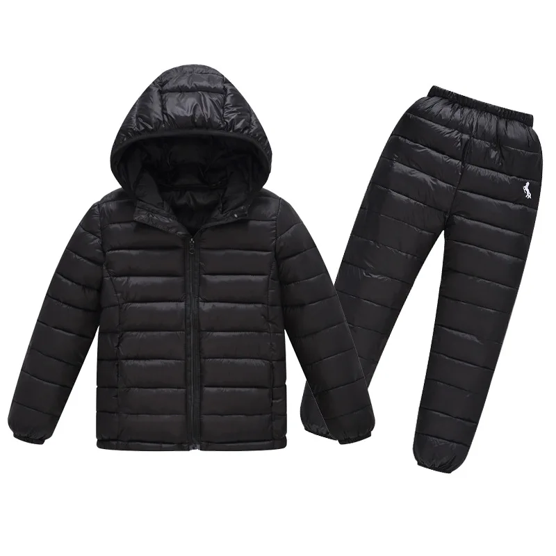 Winter Children Clothing Sets Baby Boy Warm Hooded Down Jackets Pants Clothing Sets Girls Boys Snowsuit Coats Ski Suit 2-12Y